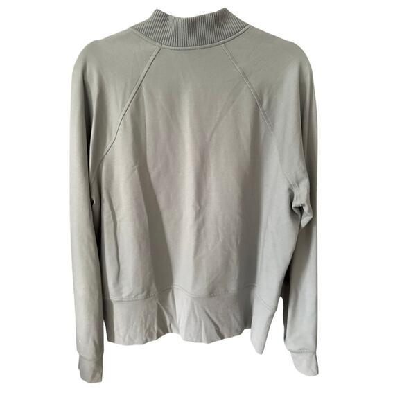 Athleta Eastbound Minimalist Gray/Green Pullover Ribbed Collar Sweatshirt XL - Picture 3 of 12